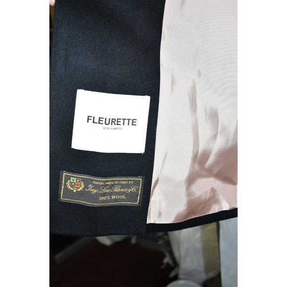 $1100 FLEURETTE Stand Collar LORA PIANA Wool Coat Jacket BLACK  CLASSY - Picture 10 of 10